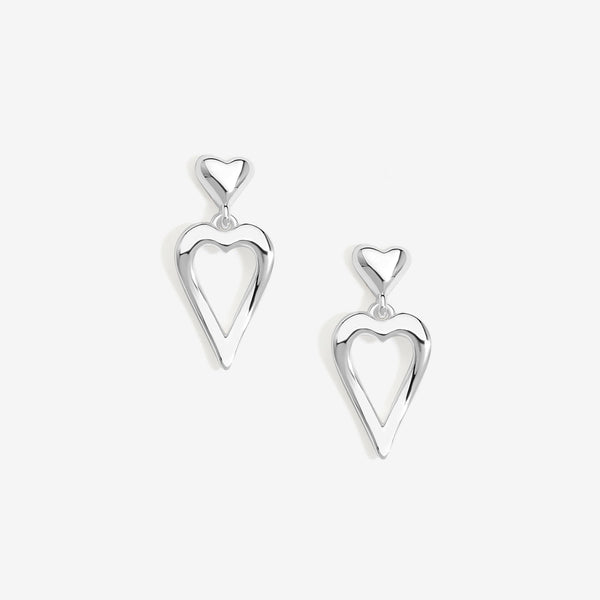 Simply Silver Sterling Silver 925 Polished Open Heart Drop Earrings