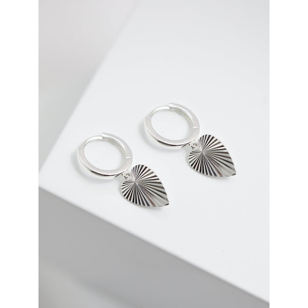Simply Silver Sterling Silver 925 Polished Diamond Cut Heart Drop Earrings