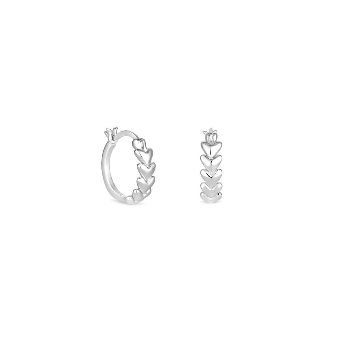 Simply Silver Sterling Silver 925 Polished Heart Hoop Earrings