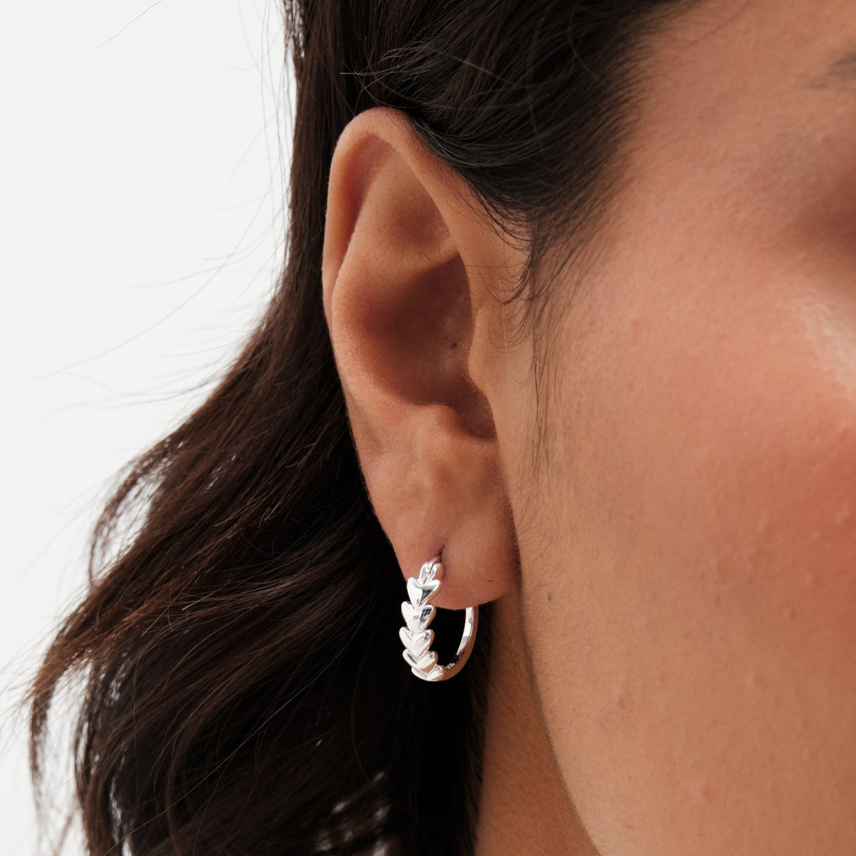 Simply Silver Sterling Silver 925 Polished Heart Hoop Earrings