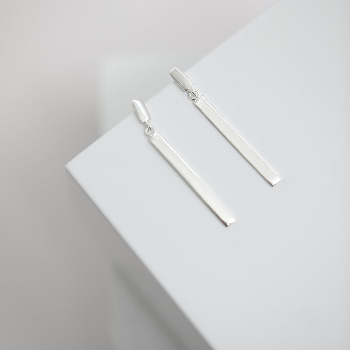 Simply Silver Sterling Silver 925 Polished Sleek Stick Drop Earrings