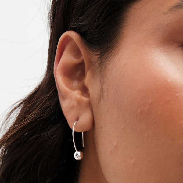 Simply Silver Sterling Silver 925 Polished Orb Flexible Drop Earrings