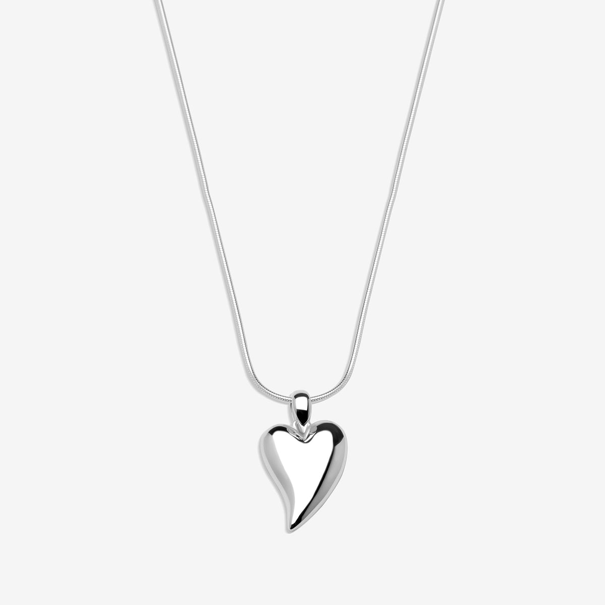 Simply Silver Sterling Silver 925 Polished Tapered Heart Pendant Necklace
