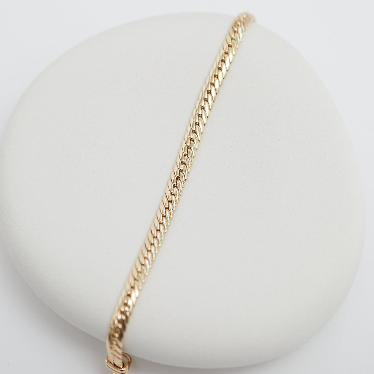 Gold Plated Herringbone Chain Bracelet