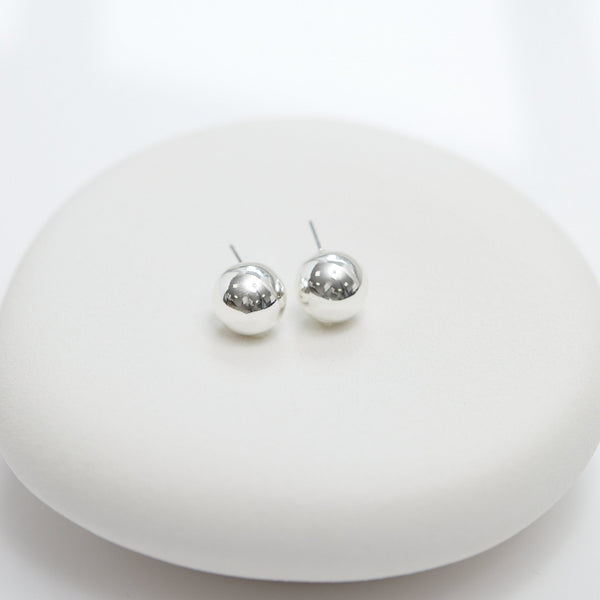Jon Richard Polished Silver Orb Stud Earrings