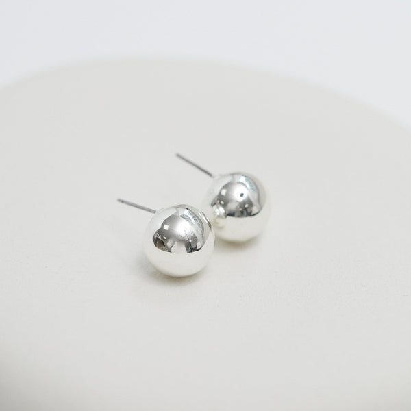 Jon Richard Polished Silver Orb Stud Earrings