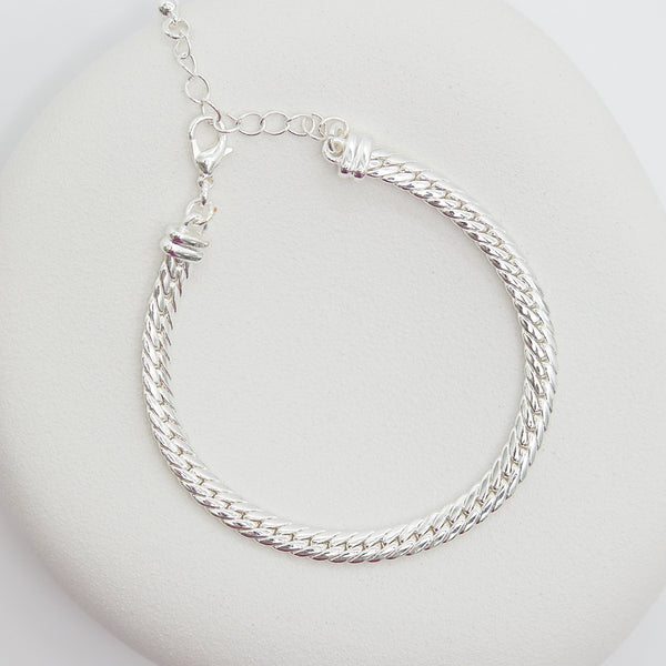 Jon Richard Silver Plated Herringbone Chain Bracelet