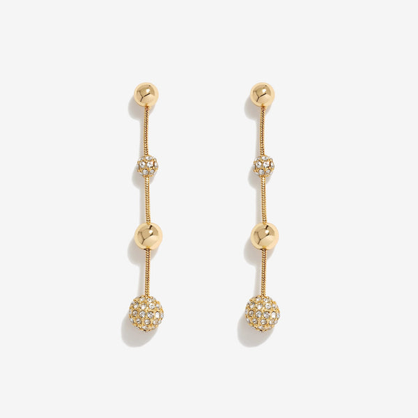 Mood Gold Crystal Linear Ball Drop Earrings