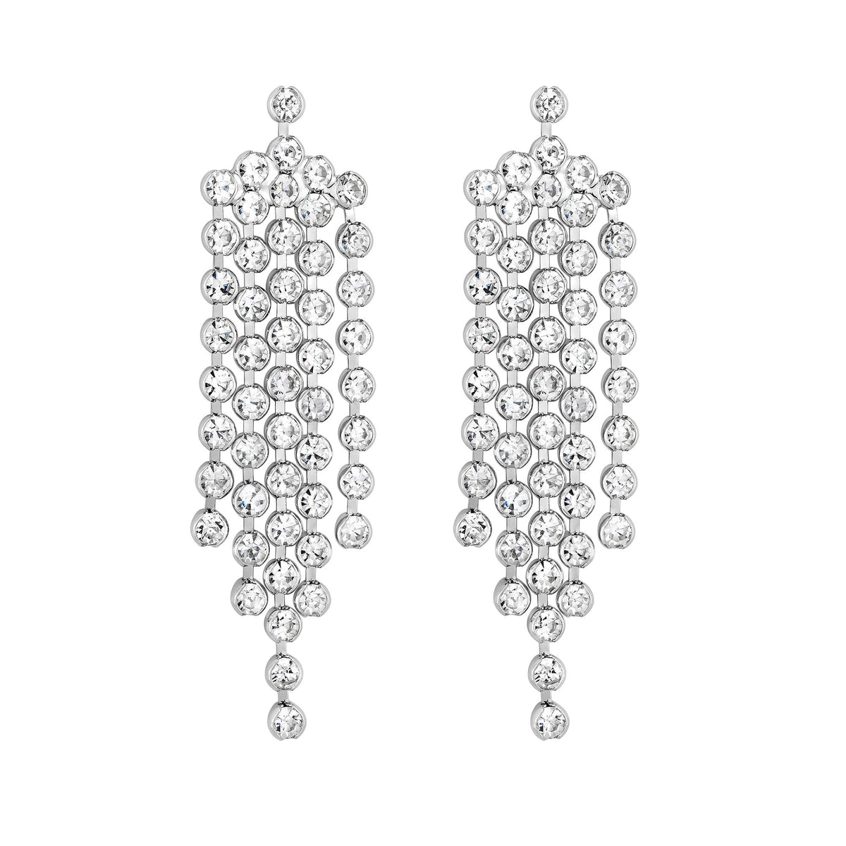 Jon Richard Silver Plated Crystal Waterfall Earrings
