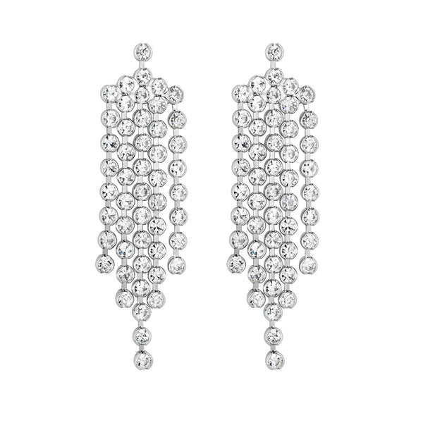 Jon Richard Silver Plated Crystal Waterfall Earrings