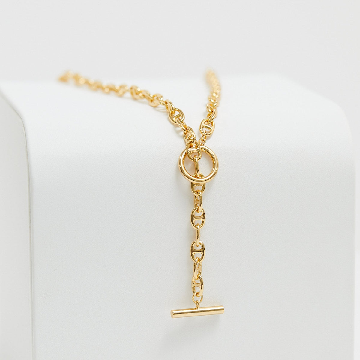 Jon Richard Gold Plated T Bar Long Drop Necklace