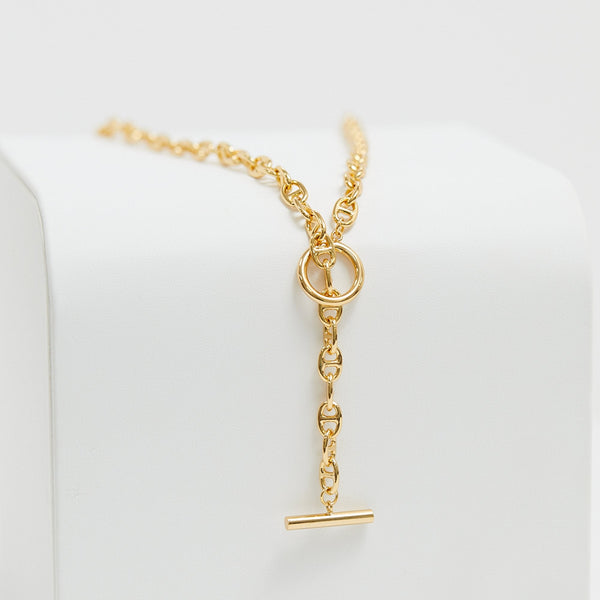 Jon Richard Gold Plated T Bar Long Drop Necklace