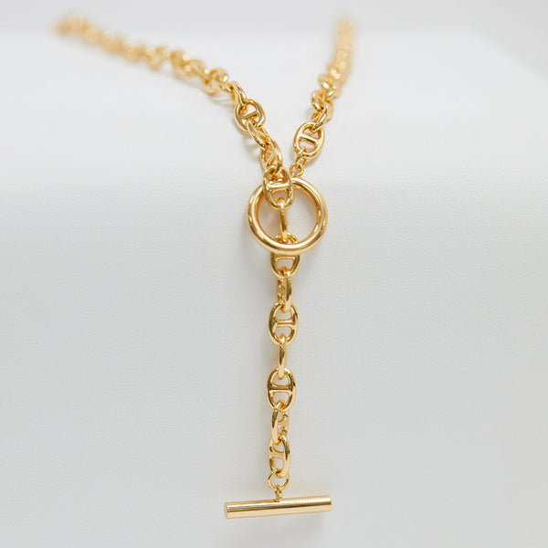Jon Richard Gold Plated T Bar Long Drop Necklace