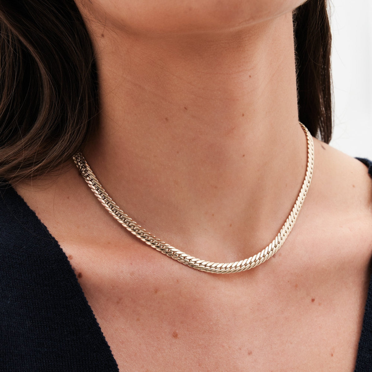 Jon Richard Gold Plated Herringbone Chain Necklace