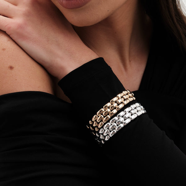 Jon Richard Silver Plated Polished Chain Stretch Bracelet