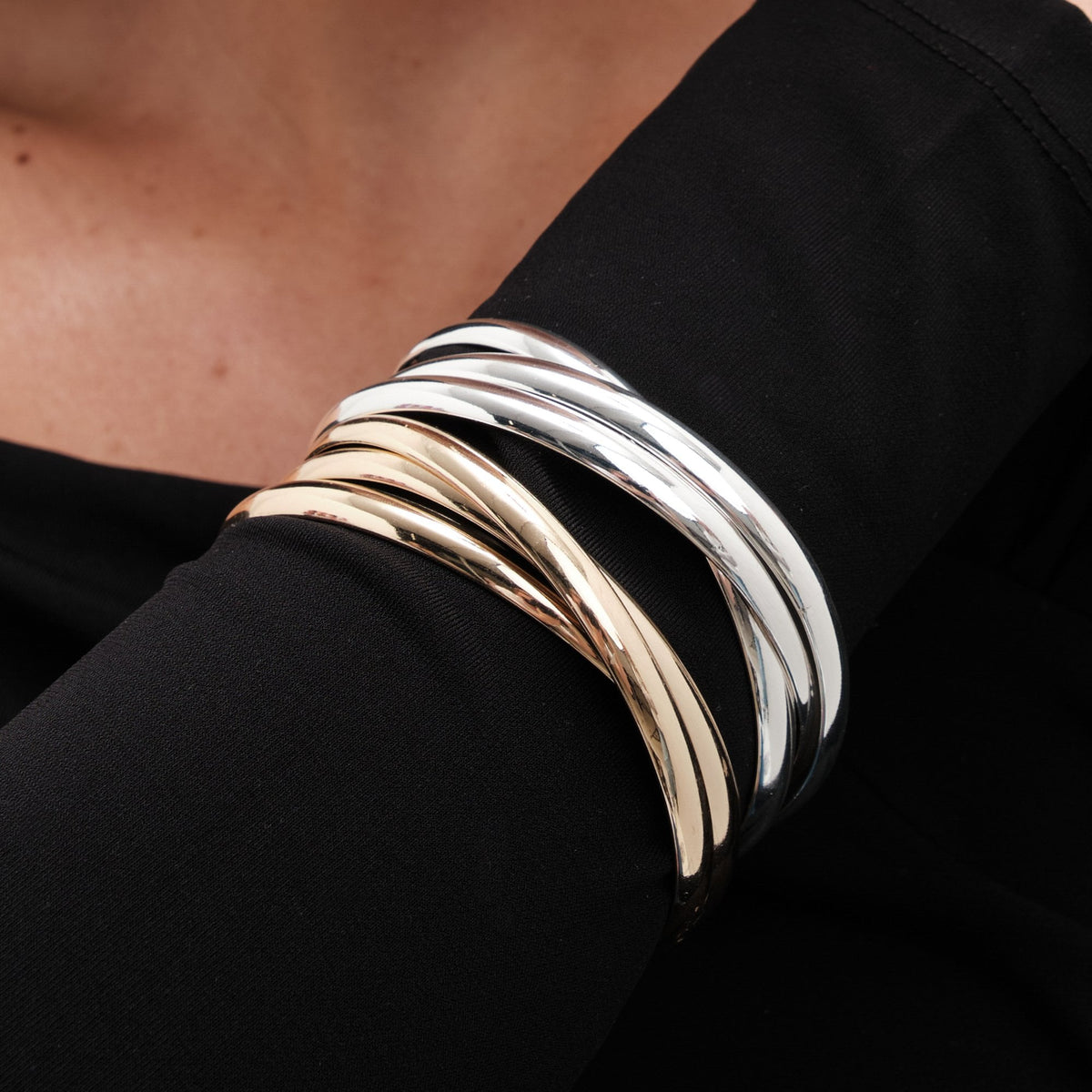 Jon Richard Gold Plated Interlock Bangles