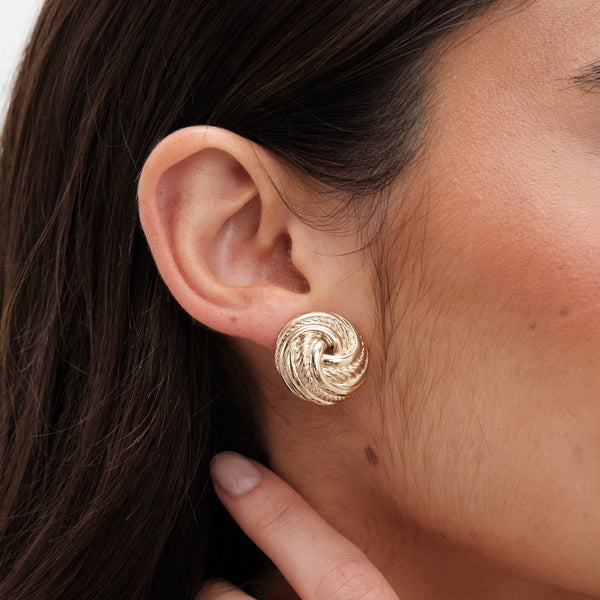 Jon Richard Vintage Inspired Gold Plated Knot Clip Earrings