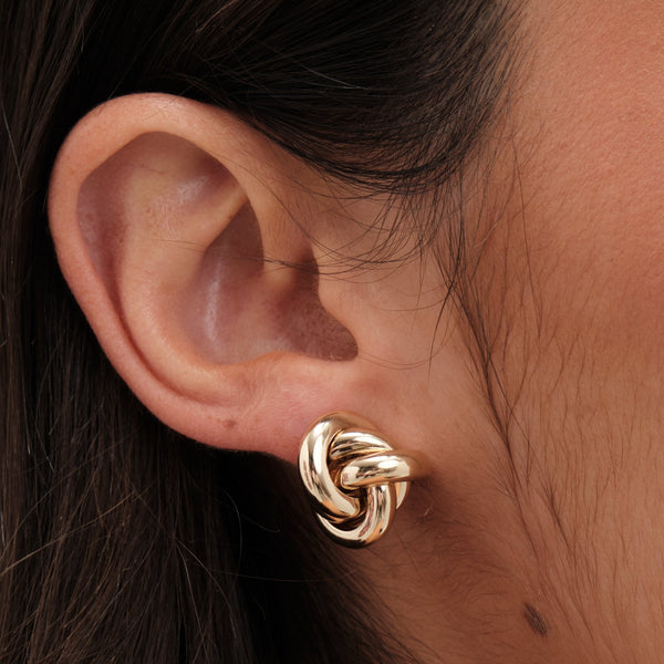 Jon Richard Vintage Inspired Gold Plated Knot Stud Earrings