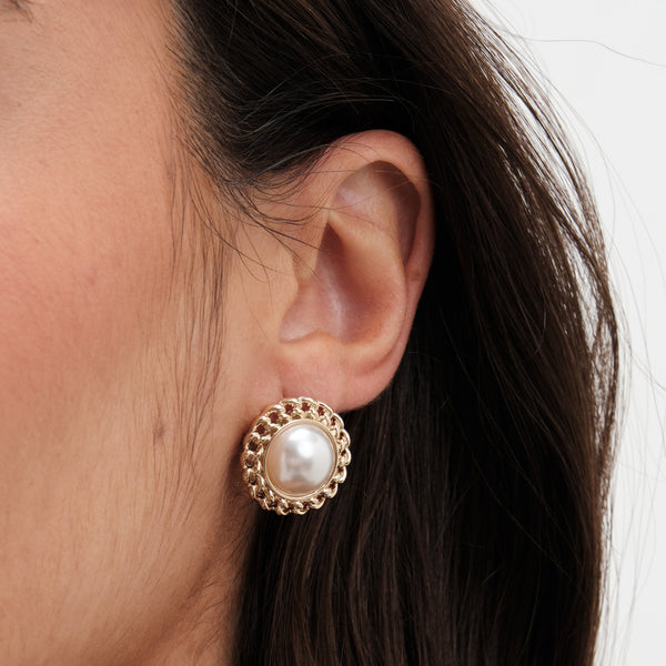 Jon Richard Gold Plated Chain And Pearl Earrings