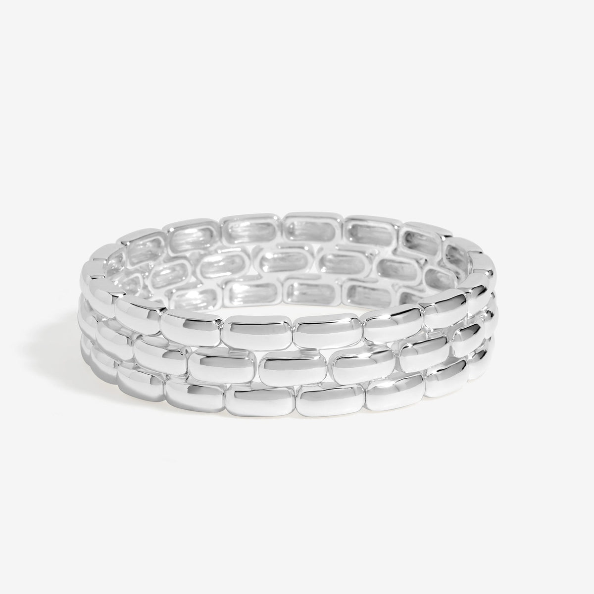 Jon Richard Silver Plated Polished Chain Stretch Bracelet