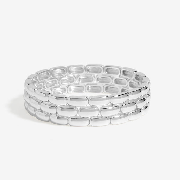 Jon Richard Silver Plated Polished Chain Stretch Bracelet