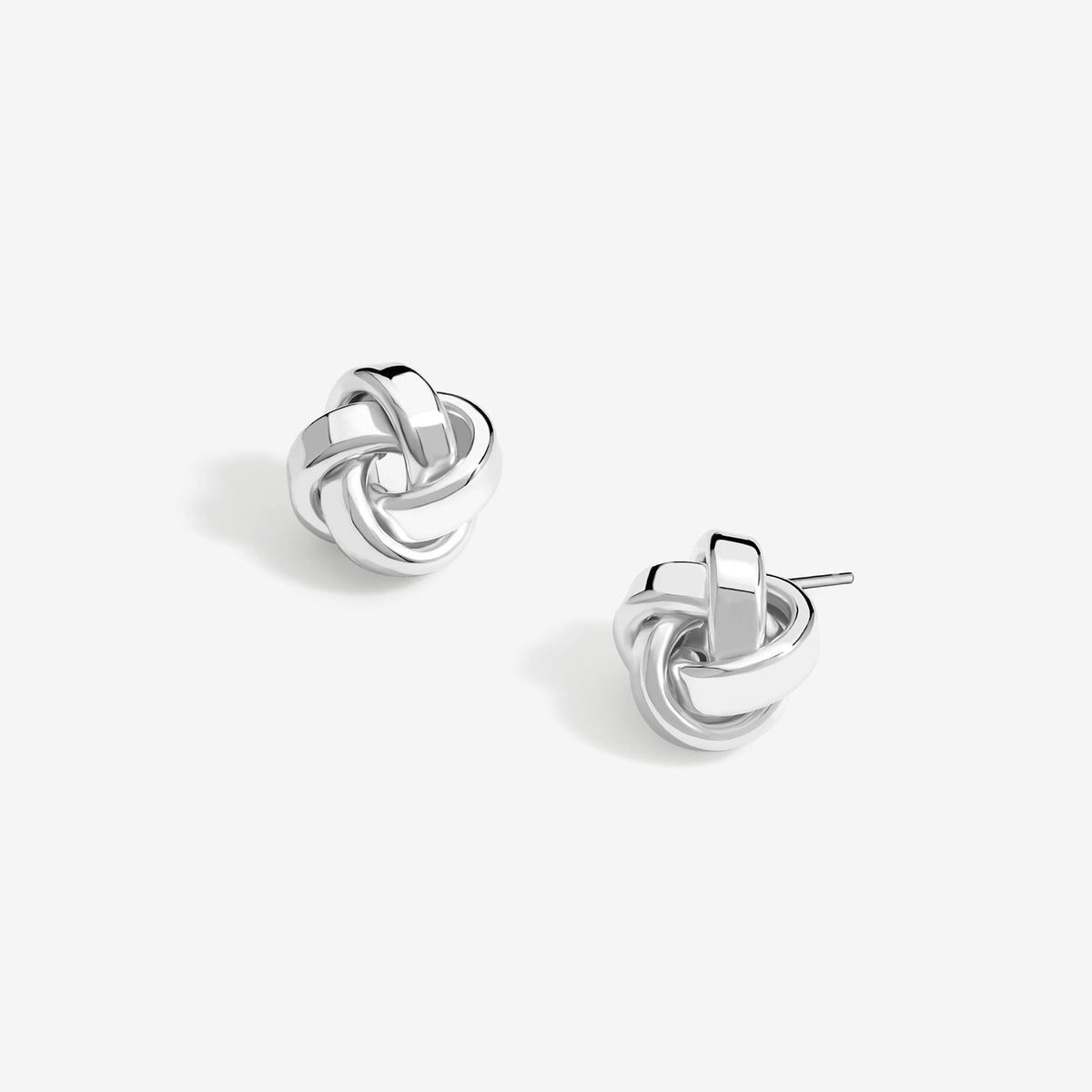 Simply Silver Sterling Silver 925 Polished Double Row Knot Stud Earrings