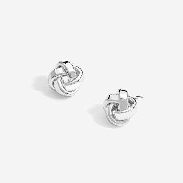 Simply Silver Sterling Silver 925 Polished Double Row Knot Stud Earrings