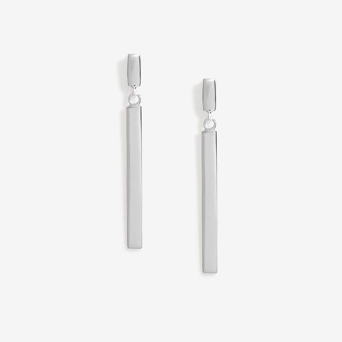 Simply Silver Sterling Silver 925 Polished Sleek Stick Drop Earrings