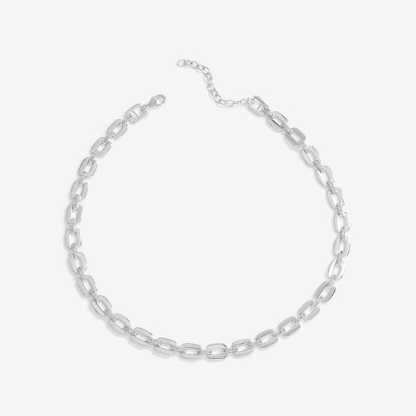 Inicio Silver Plated Cubic Zirconia Chain Necklace - Gift Pouch