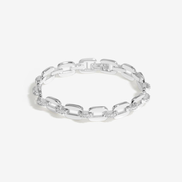 Inicio Silver Plated Cubic Zirconia Chain Bracelet - Gift Pouch