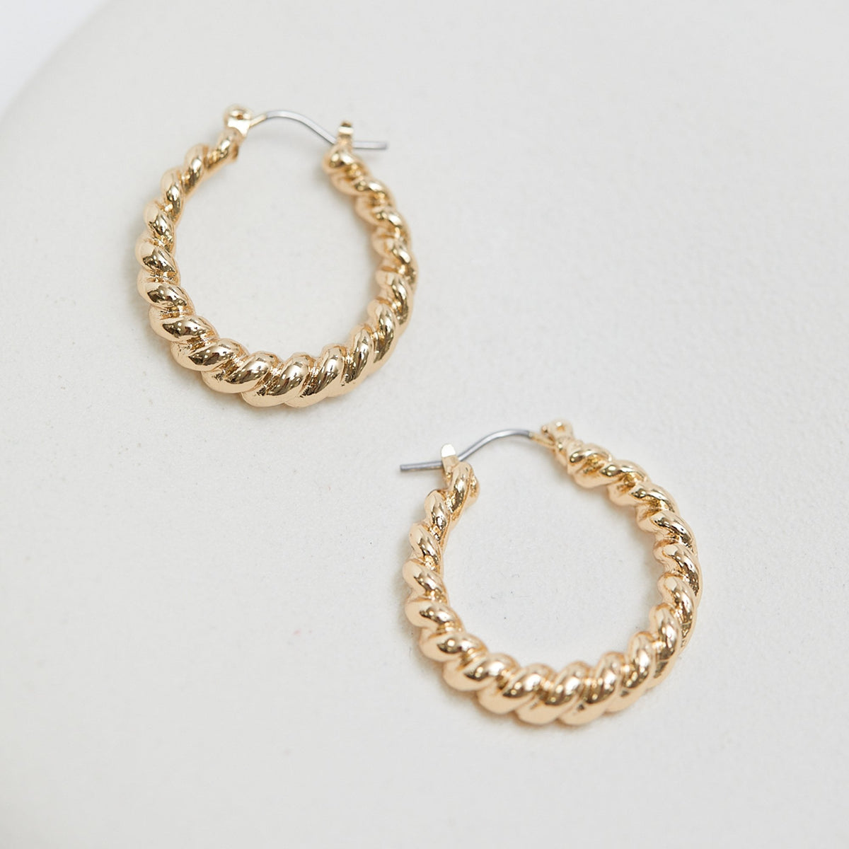Jon Richard Gold Plated Polished Twist Hoop Earrings