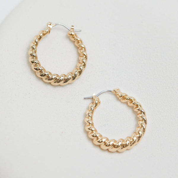 Jon Richard Gold Plated Polished Twist Hoop Earrings