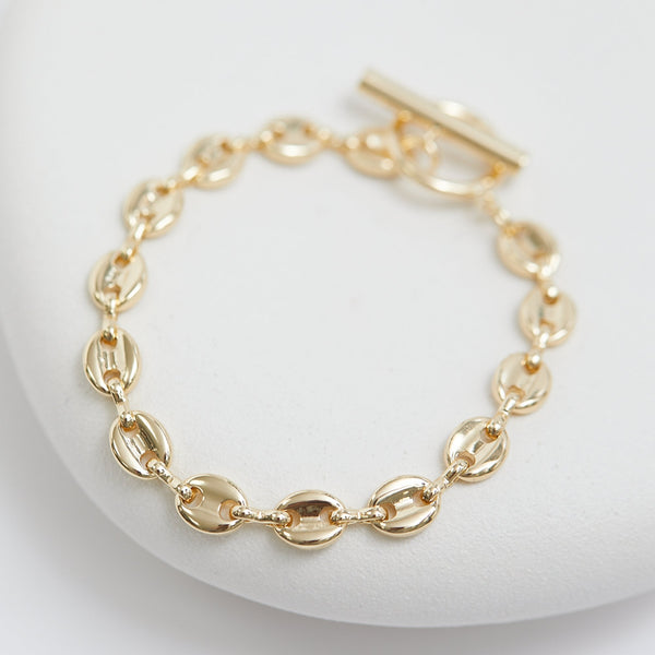Jon Richard Gold Plated Polished Nugget link Bracelet