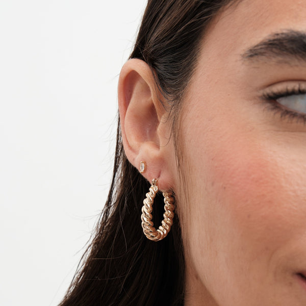 Jon Richard Gold Plated Polished Twist Hoop Earrings