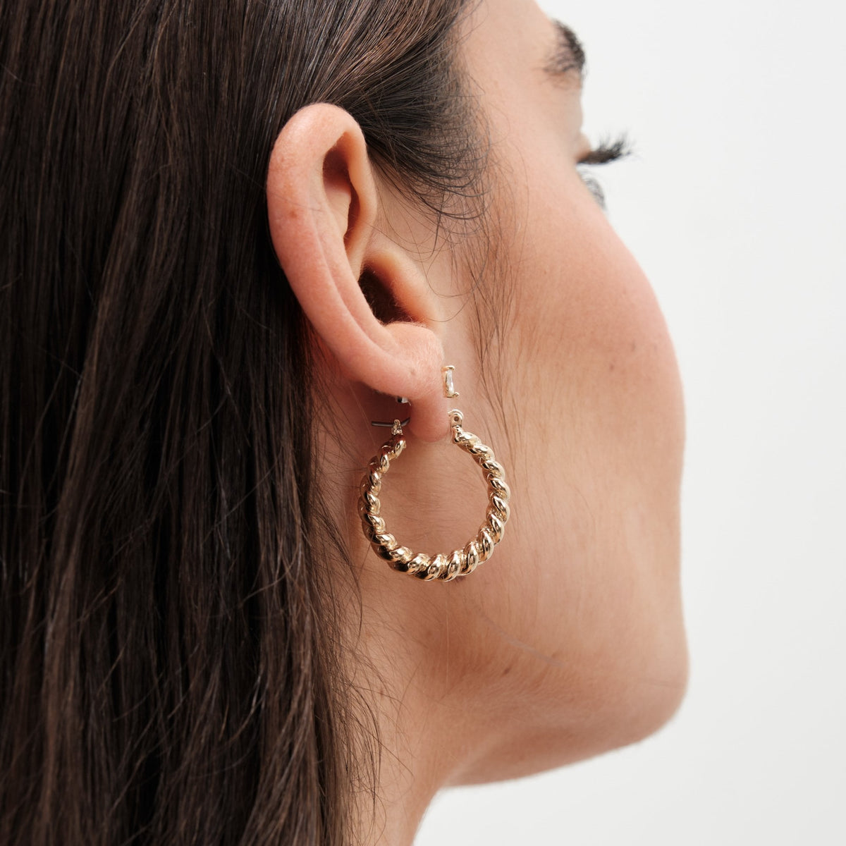 Jon Richard Gold Plated Polished Twist Hoop Earrings
