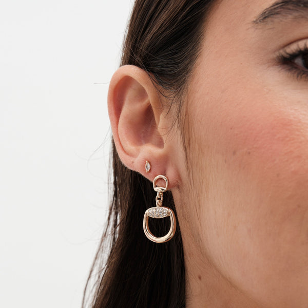Jon Richard Gold Plated Crystal Snaffle Drop Earrings