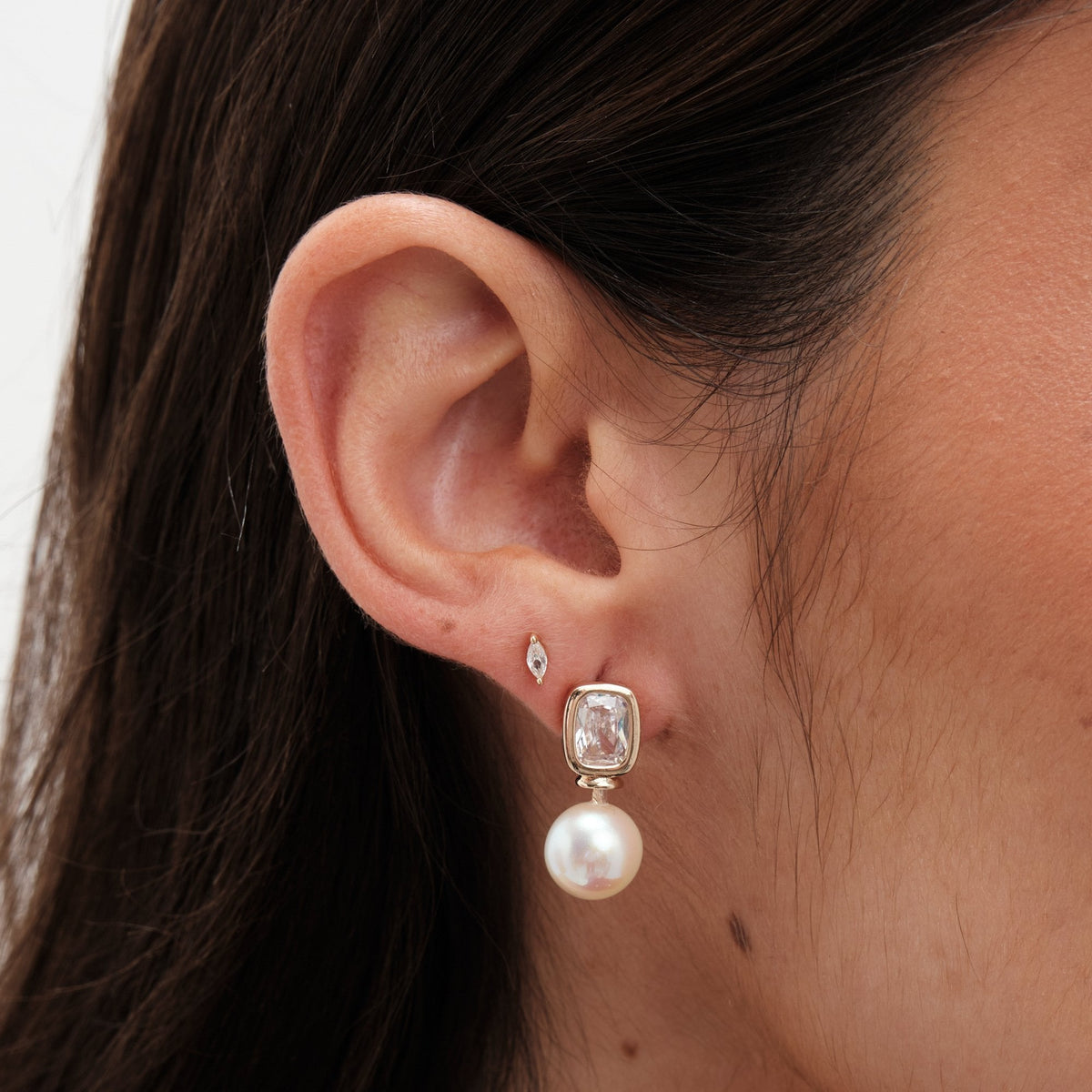 Jon Richard Gold Plated Crystal And Pearl Drop Earrings