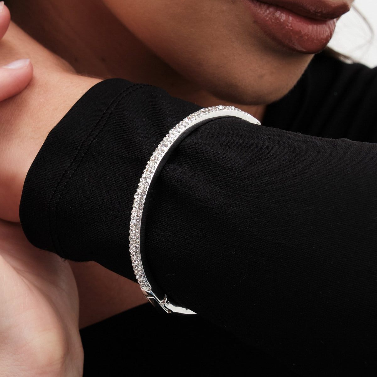 Jon Richard Silver Plated Pave Bangle