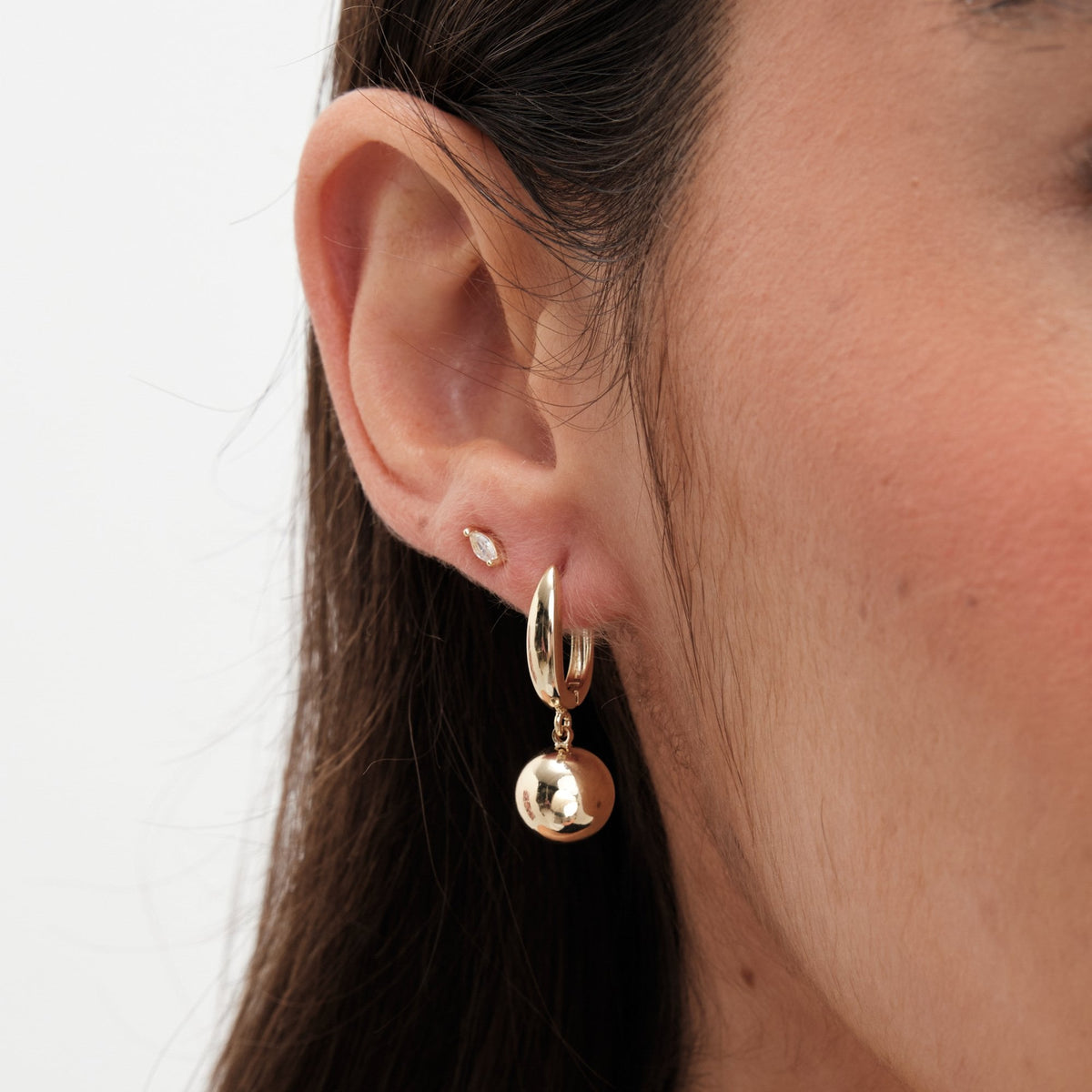 Jon Richard Gold Plated Polished Orb Earrings