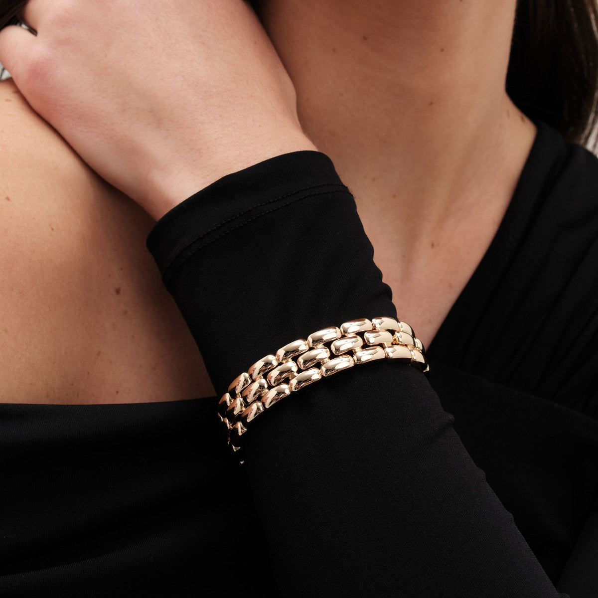 Jon Richard Gold Plated Polished Chain Stretch Bracelet