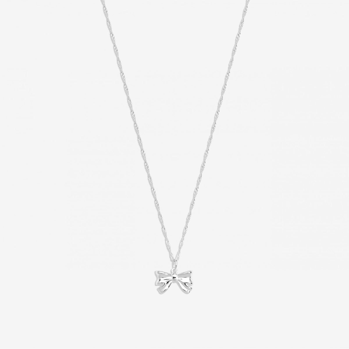 Simply Silver Sterling Silver 925 Polished Bow Pendant Necklace