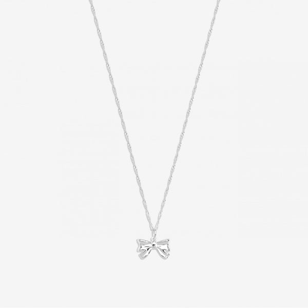 Simply Silver Sterling Silver 925 Polished Bow Pendant Necklace