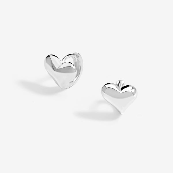 Simply Silver Sterling Silver 925 Polished Heart Huggie Hoop Earrings