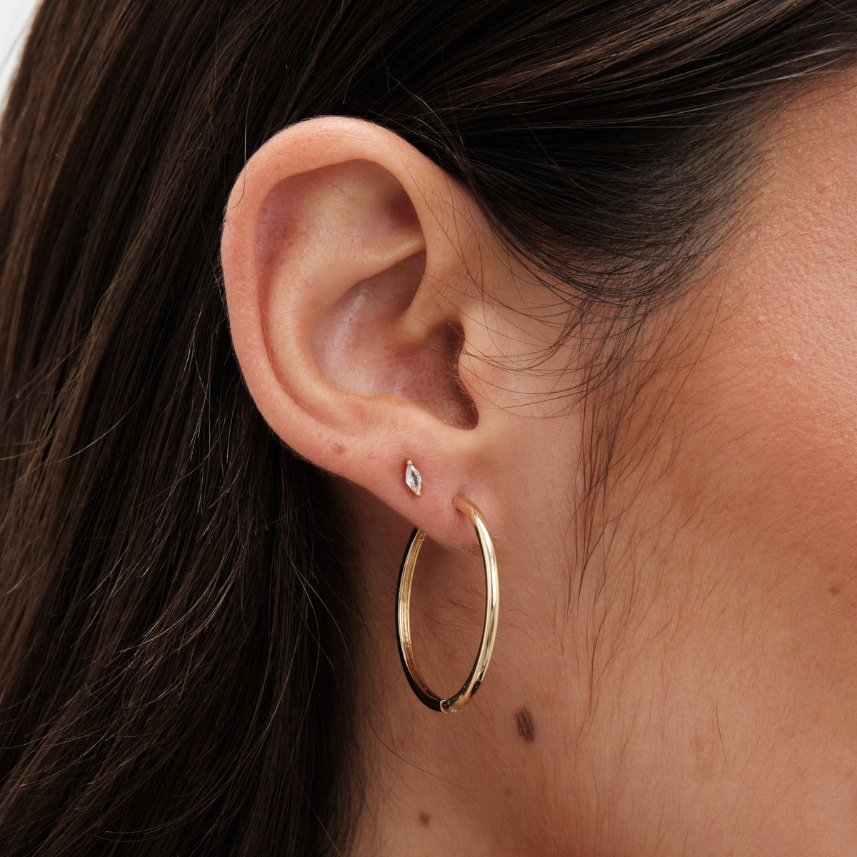 Jon Richard Gold Plated Polished Fine Hoop Earrings