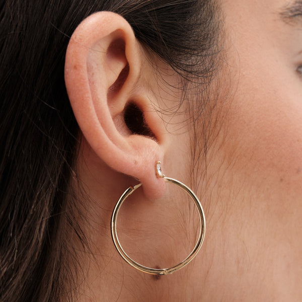 Jon Richard Gold Plated Polished Fine Hoop Earrings