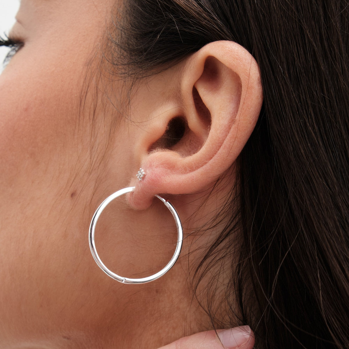 Jon Richard Silver Plated Polished Fine Hoop Earrings
