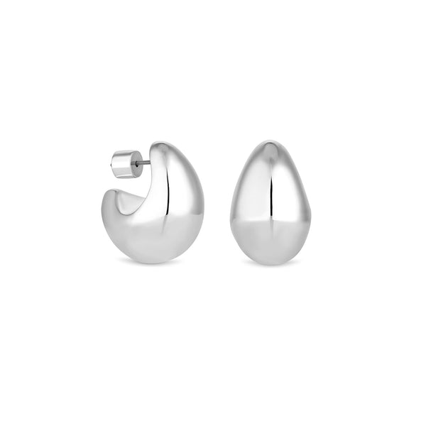 Jon Richard Silver Plated Curved Domed Earrings