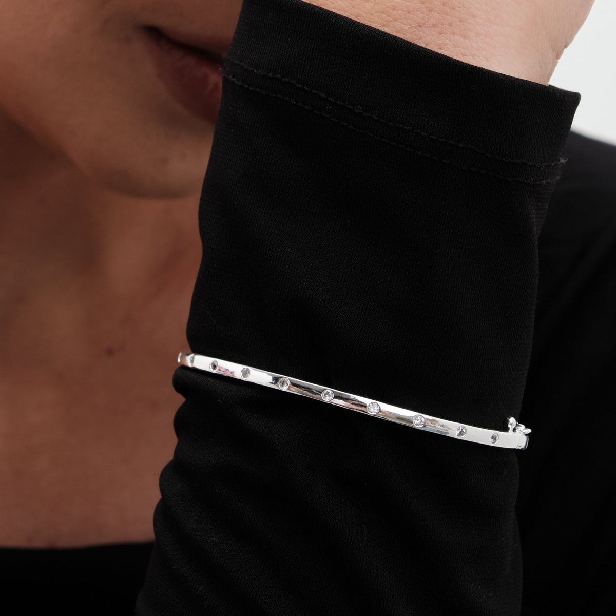 Jon Richard Silver Plated Fine Crystal Bangle