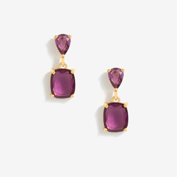 Mood Gold Amethyst Double Drop Earrings