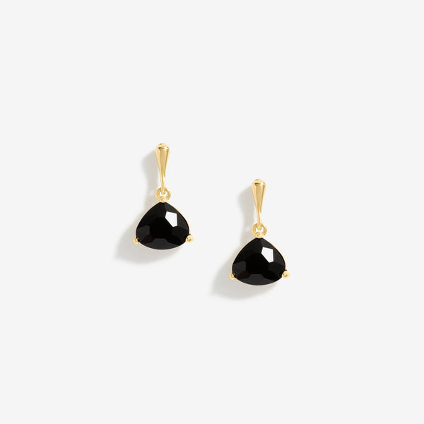 Mood Gold Black Faceted Mini Drop Earrings